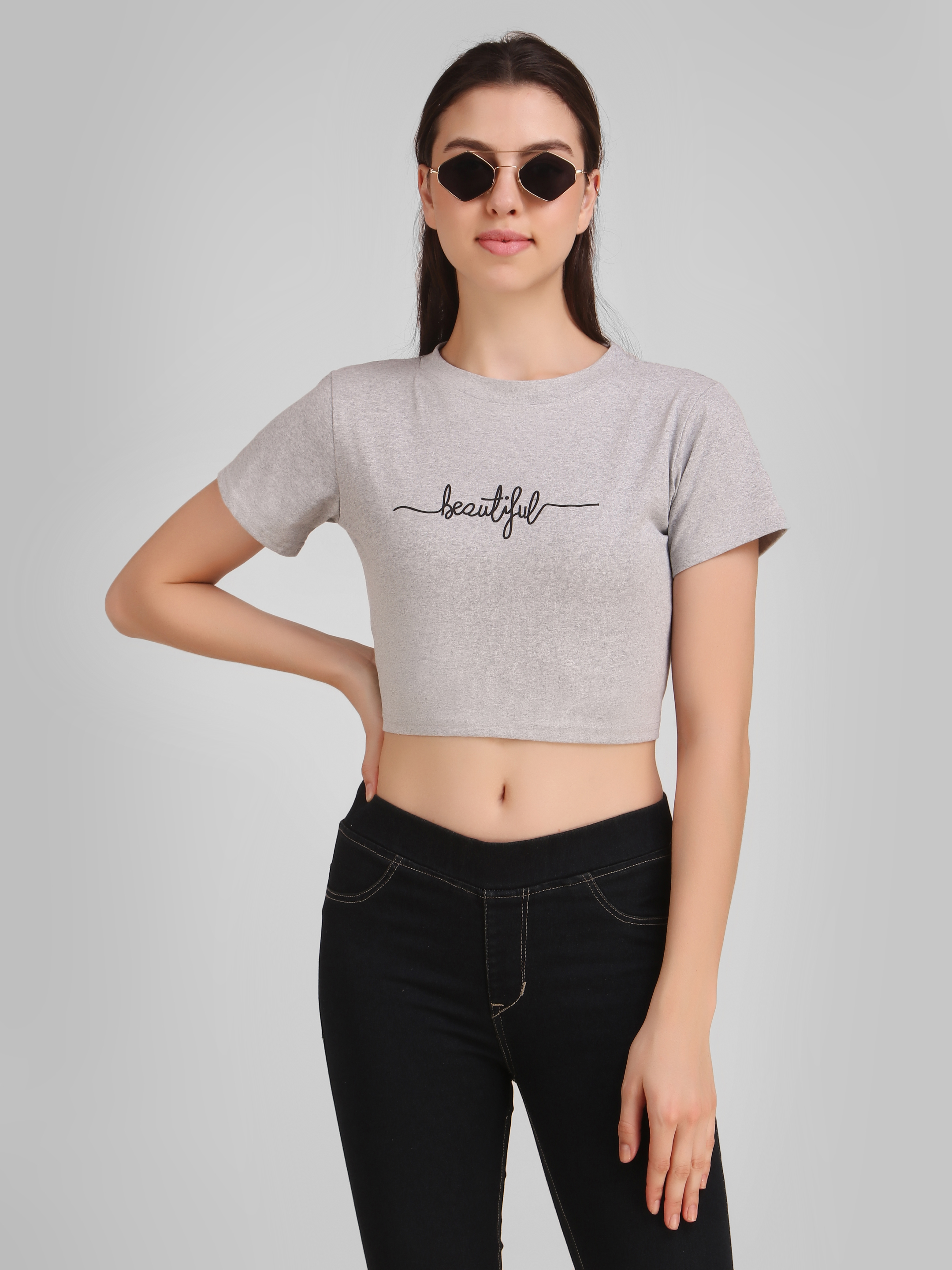 Women Crop T Shirt Beautiful