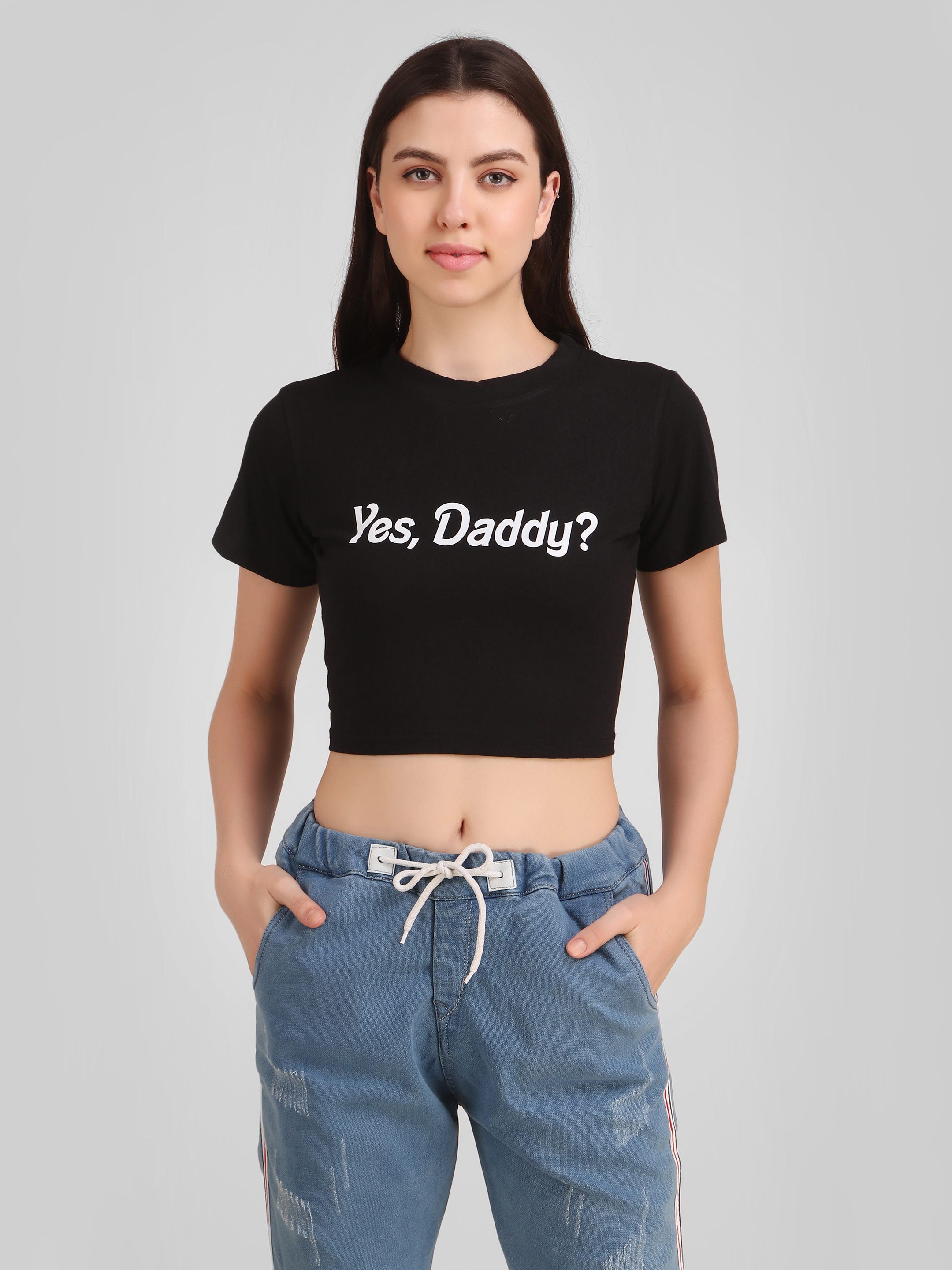 Women Crop T Shirt Yes Daddy